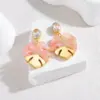 Wholesale Leaves Stud Earrings For Women With 304 Stainless Steel Ear Pins And 18K Real Gold Water Plating Featuring Acrylic Inlay