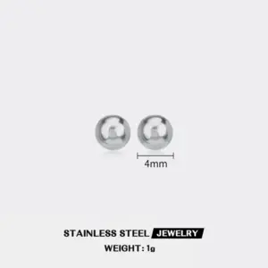 Steel Ear Studs-4mm (Marking S999)
