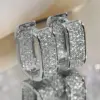 Wholesale Copper Zircon U Shape Shiny Hoop Earrings For Women'S