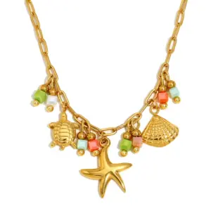 Ocean Pendant Necklace-Gold