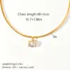 Wholesale Fashion Niche Luxury Diamond-Studded Spring Chain 304 Stainless Steel 18K Gold Plated Necklace