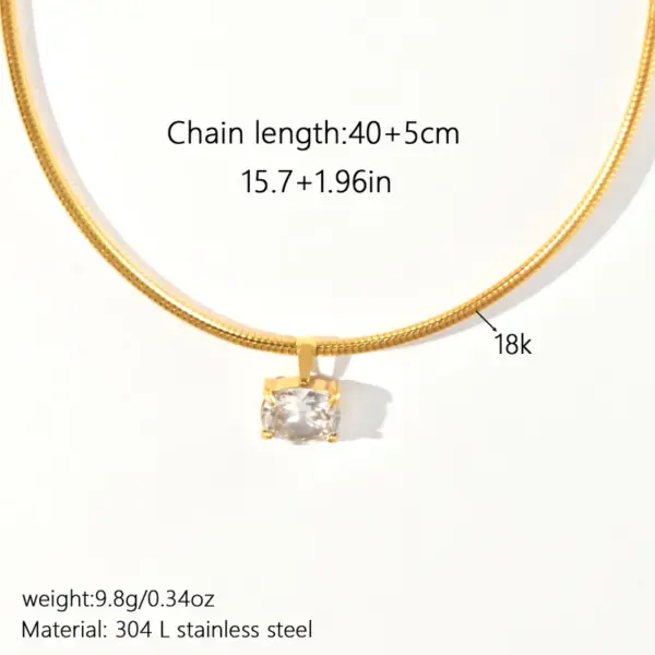 Wholesale Fashion Niche Luxury Diamond-Studded Spring Chain 304 Stainless Steel 18K Gold Plated Necklace