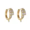 Wholesale Circle Hoop Earrings For Women In Copper With Zircon Inlay, Simple Style Featuring Copper Ear Pins