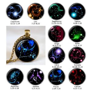 Wholesale Selling Jewelry Twelve Constellations Time Gemstone Necklace Factory Direct Sale