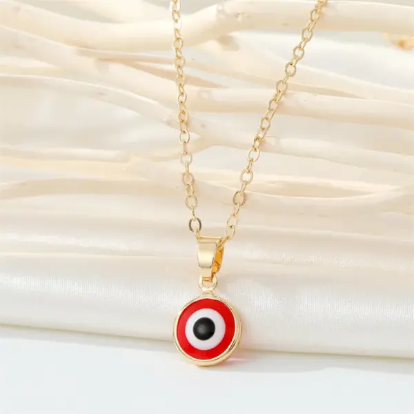 Wholesale Fashion Devil's Eye Titanium Steel Enamel Pendant Necklace 1 Piece