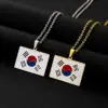 Wholesale 201 Stainless Steel East Asia Japan Flag Pendant Necklace For Men And Women Couples Fashion Patriotic Jewelry Accessories Water Plating