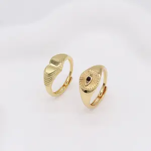 Wholesale Devil's Eye Unisex Ring In Copper With Zircon Inlay, Available In Gold