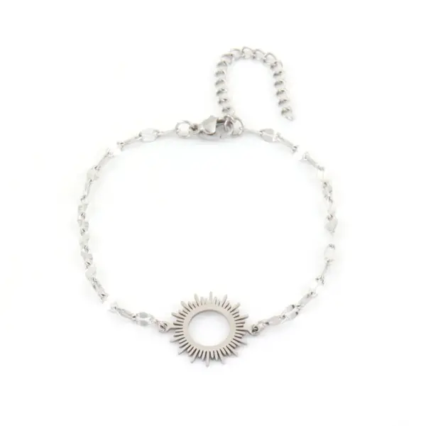 Wholesale Classic Sun Shape Stainless Steel Bracelet In Gold And Silver For Women Elegant Simple Style With Lobster Clasp Daily Use