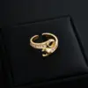 Wholesale Adjustable Size Open Moon Ring Fashion Retro Gold Surface Cute Style Geometry Pattern Copper Material Unisex Birthday Gift Daily Accessory For All Seasons