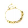 Wholesale Titanium steel chunky chain diamond-encrusted bracelet, a light luxury jewelry.