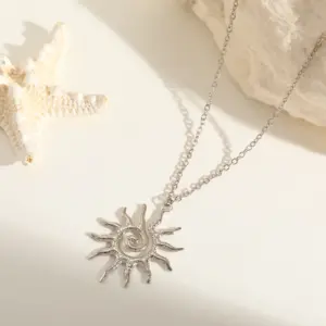 SUNFLOWER Necklace / Steel Color