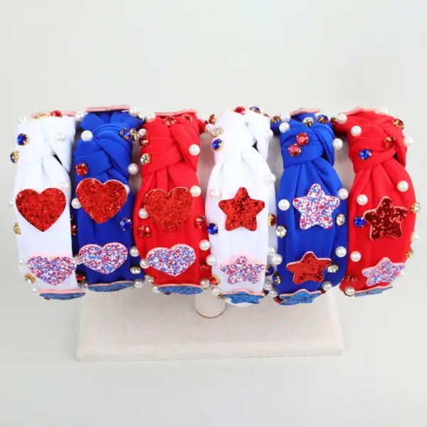 Wholesale Halloween Star Headband Pearl Rhinestone Fabric Party Hair Accessories Shiny Heart Moon Rose Bow Simple Ladies