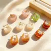 Wholesale Round Waterproof Non Tarnish Stud Earrings For Women In 18K Real Gold Plated 304 Stainless Steel With Acrylic Inlay, PVD Coated