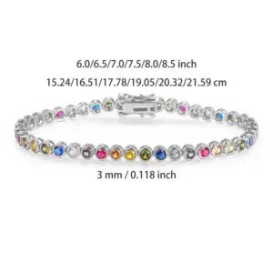 White Gold 3mm Round Bag Bracelet / 6.0 Inches