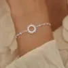 Wholesale Classic Sun Shape Stainless Steel Bracelet In Gold And Silver For Women Elegant Simple Style With Lobster Clasp Daily Use