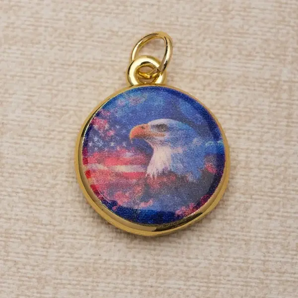 oly-566bf66df876dfbb013e9ed07120b007 Wholesale National Flag Pendant 1 Piece Featuring 0.03µm 18K Real Gold Plated Copper In Novelty Style