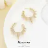Wholesale Rhombus Earrings For Women Featuring 925 Sterling Silver Ear Pins, Copper Base With Electroplated Gold And Zircon Inlay