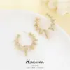 Wholesale Rhombus Earrings For Women Featuring 925 Sterling Silver Ear Pins, Copper Base With Electroplated Gold And Zircon Inlay