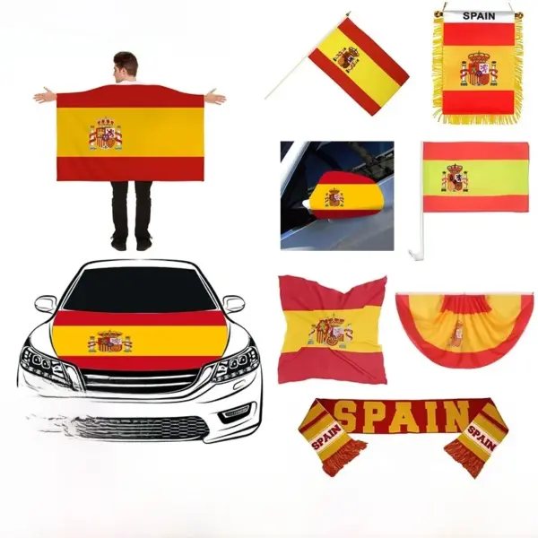 Wholesale Spanish Football Scarf Cheerleading Props Handshake Flag Cape Polyester Material Festival Cat Dog