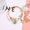 Wholesale Yunhui DIY Stainless Steel Gold Handmade Bracelet With Diamond Key Pendant Crystal Beads For Women Adjustable Clasp