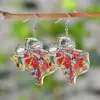 Wholesale Retro Map Print Acrylic Drop Earrings For Women With 304 Stainless Steel Ear Pins
