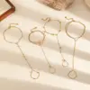 Wholesale PVD Coated Real Gold Plated 18K Gold Geometric 304 Stainless Steel IG Style Waterproof Non Tarnish 304 Stainless Steel Lobster Trigger Clasp Closure Bracelets