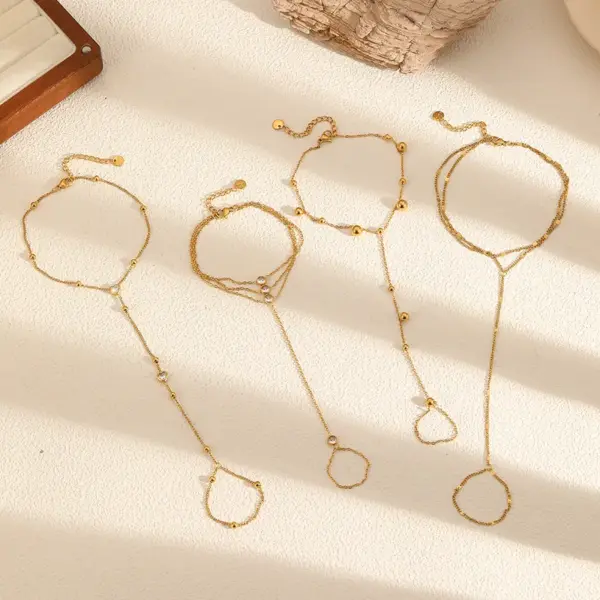 Wholesale PVD Coated Real Gold Plated 18K Gold Geometric 304 Stainless Steel IG Style Waterproof Non Tarnish 304 Stainless Steel Lobster Trigger Clasp Closure Bracelets