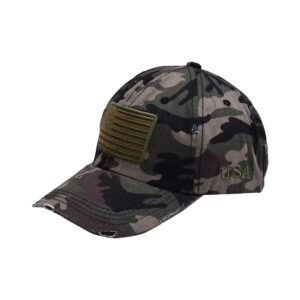 Camouflage-American flag USA children's baseball cap / Free size (head circumference 52-54cm adjustable)