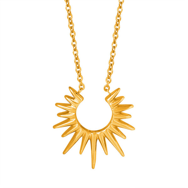 oly-56a2d4c8d2a89feea8abd699701ba6fd Wholesale retro titanium steel 18k non-fading necklace Joker female sunflower exaggerated clavicle chain jewelry