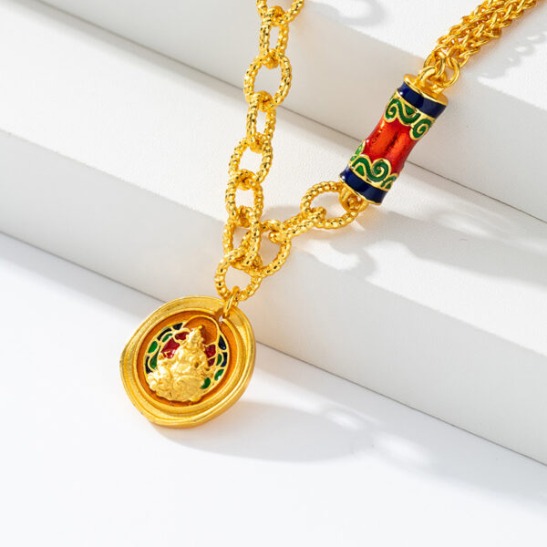 Wholesale Ancient Method Burned Blue Bracelet Female Vietnamese Sand Gold Yellow God of Wealth Jewelry Valentine's Day Girlfriend Birthday Gift