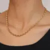 Wholesale Fashion Curved Design Minimalist Style Basic Chain Suitable For Women To Wear With Other Accessories Or As A Gift Vacuum Electroplated (Furnace) Necklace