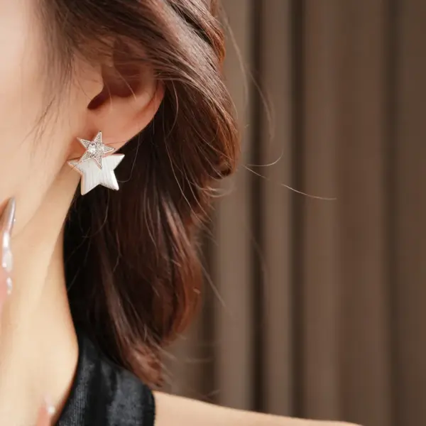 Wholesale 1 Pair Elegant Modern Style Star Copper Zircon Ear Studs