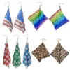 oly-56ce13bfd78c731ad7c19a5f681ace45 Wholesale American Flag Rainbow Zebra Spot Aluminum Sheet Metal Mesh Earrings Party Nightclub Fashionable Geometric Pattern Ear Jewelry