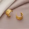 Wholesale PVD Coated 18K Gold Plated C Shape 304 Stainless Steel Classic Style Roman Style British Style Waterproof Non Tarnish Ear Studs