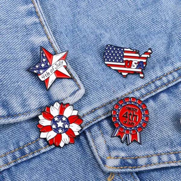 Wholesale Modern Style Pin Map Letter American Flag Alloy Enamel Unisex Brooches