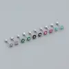 Wholesale 925 Sterling Silver Turquoise Rhinestones Flower Ear Studs