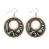 Wholesale Western leather earrings hollow texture inlaid earrings light fashion wood earrings manufacturers supply