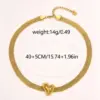 Wholesale Heart Shape Necklace For Women With Waterproof Non Tarnish 18K Real Gold Plated 304 Stainless Steel Featuring Electroplated Snake Chain