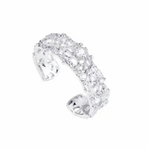 J648 narrow lace silver ring