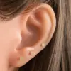 Wholesale G23/F136 Titanium Alloy Round Disc Ear Bone Stud Internal Thread Screw Lip Stud Rod Cartilage Piercing Ear Jewelry Geometric 18K Gold Plated