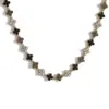Wholesale Four Leaf Clover Necklace With Claw Setting, 18K Gold Plated 304 Stainless Steel, Rhinestones On Beaded Chain