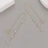 Wholesale Tassel Stud Earrings For Women In Copper With Zircon Inlay Featuring Elegant Tassel Craft