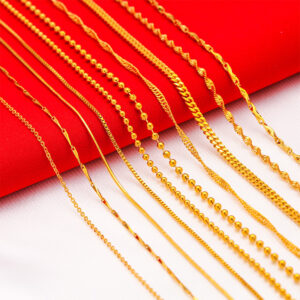 Wholesale Vietnam gold-plated necklace women's necklace water wave necklace snake bone necklace box necklace O-word necklace