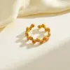 Wholesale PVD Coated Real Gold Plated C Shape 304 Stainless Steel IG Style Waterproof Non Tarnish Open Rings