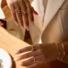 Wholesale 304 Stainless Steel Geometric Snake PVD Coated Real Gold Plated Casual Modern Style Commute Waterproof Non Tarnish Open Rings Rings
