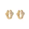 Wholesale Round Drop Earrings For Women With Copper Studs Featuring 14K Real Gold Plated Electroplated Finish And Rhinestone Inlay