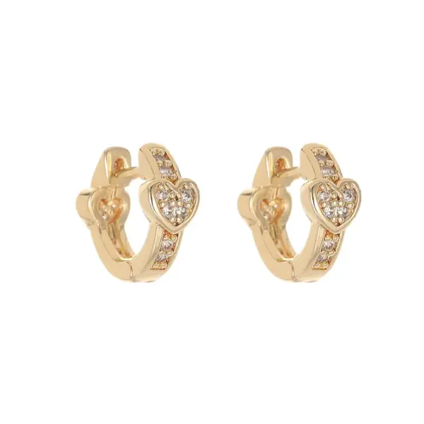 Wholesale Round Drop Earrings For Women With Copper Studs Featuring 14K Real Gold Plated Electroplated Finish And Rhinestone Inlay