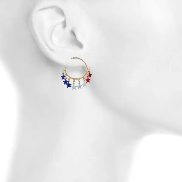 Wholesale Europe And The United States Fashion New Gold American Flag Star Independence Day Theme Earrings Wholesale