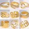 Wholesale Jewelry Fashion Geometric 304 Stainless Steel 18K Gold Plated Plating Stainless Steel Rings