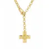 Wholesale Titanium Steel 18k Gold Plated Retro Cross Plating Pendant Necklace